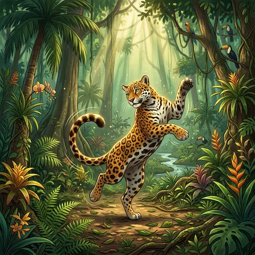 Wild Cat Dance in Jungle | Graceful & Energetic Performance