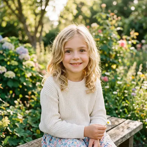 Blonde Girl with Big Brown Eyes