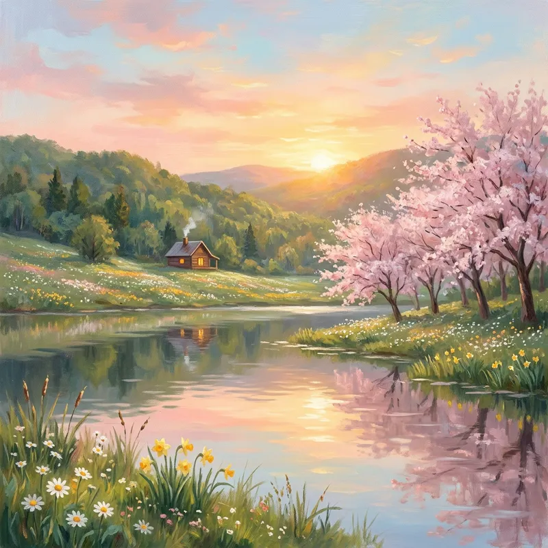 Calming Mindscapes: Serene Landscape Paintings for Tranquility