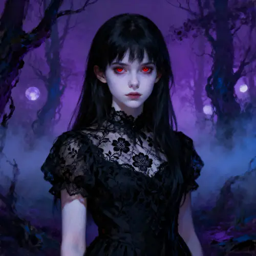 Gothic Fantasy Digital Art of a Young Girl