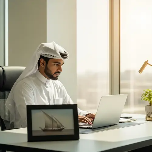 Young Qatari Man at Work