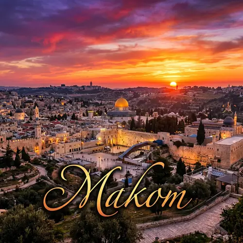 Jerusalem Cityscape Sunset in Multicolored Shades | Makom