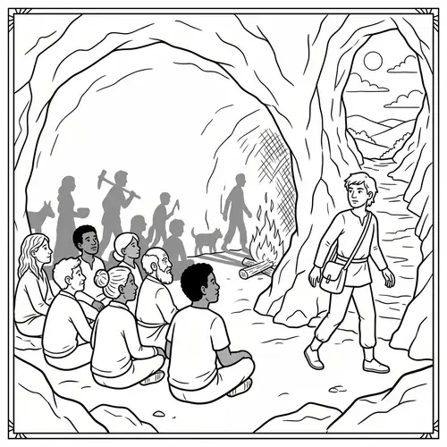 Diverse Individuals in Cave with Shadows Projection