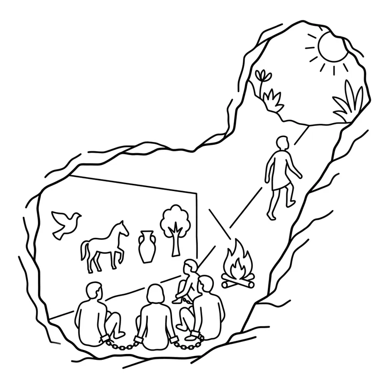 Allegory of the Cave Coloring Book Art