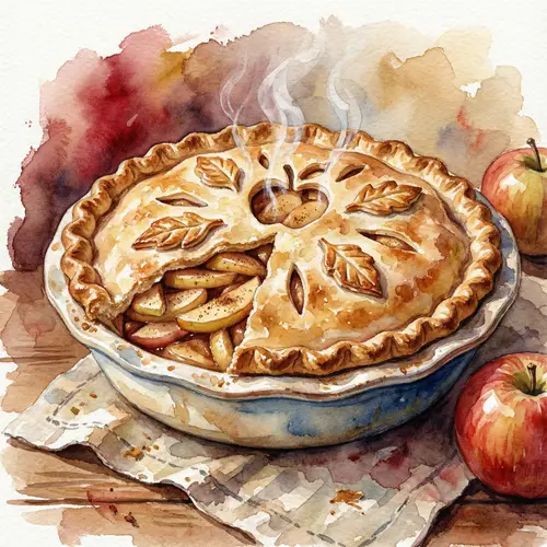 Homemade Apple Pie | Vintage Ceramic Pie Dish | Baking Comfort