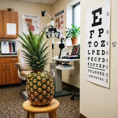 Pineapple Testing Vision: Eye Chart Fun