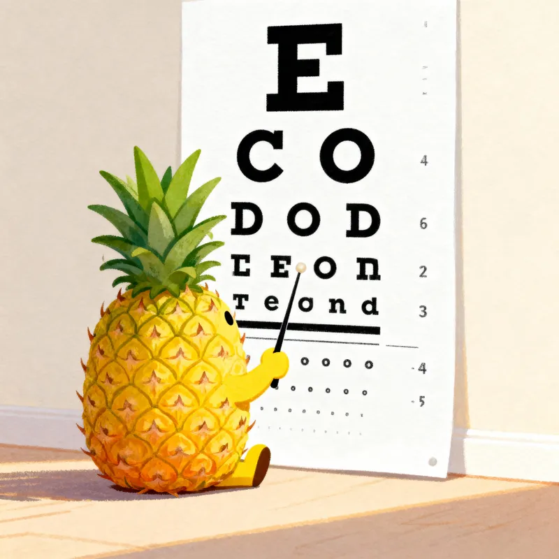 Pineapple Testing Vision: Eye Chart Fun