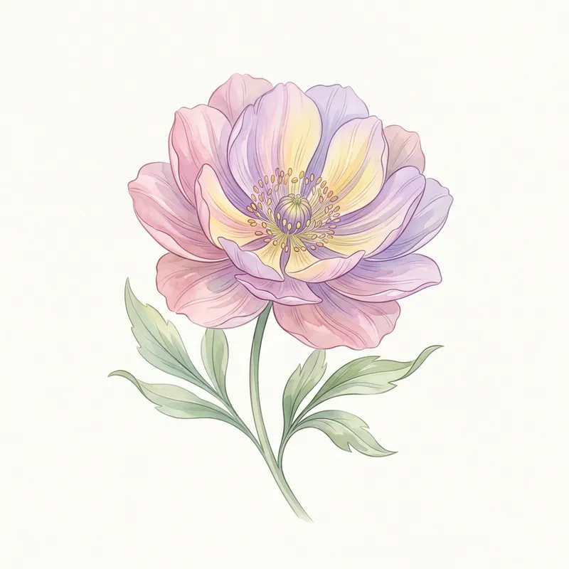 Detailed Spring Flower Vector Graphic | Soft Watercolor Painting