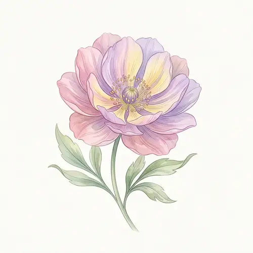 Elegant Spring Flower Vector Graphic | Watercolor Illustration