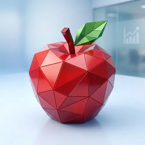 Sleek 3D Geometric Apple Icon for CRM Applications