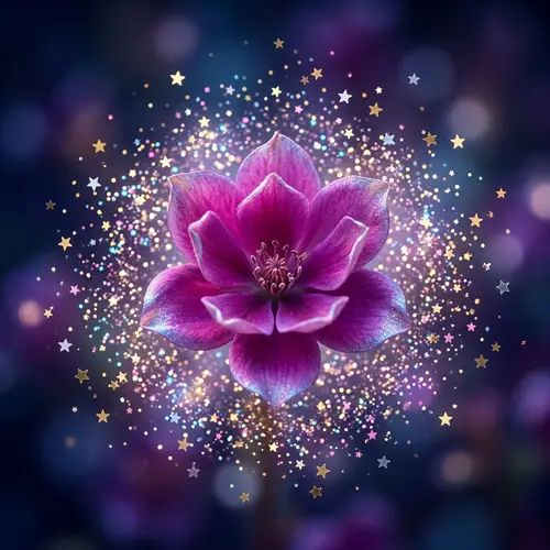 Sparkling Star-Shaped Flower Art