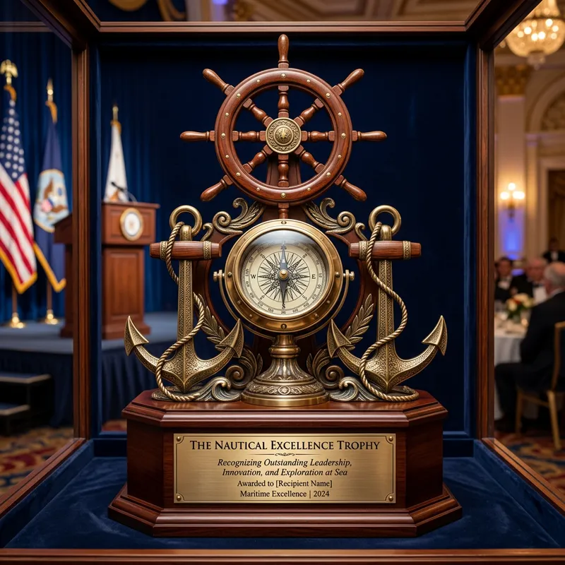 Timeless Nautical Trophy Design | Elegant Anchor & Compass Timeless Nautical Trophy Design | Elegant Anchor & Compass