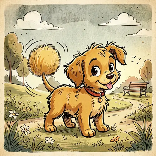 Playful Cartoon Puppy in Early 1900's Style Animation