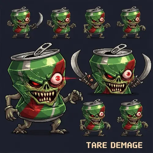 Creepy Sprite: Coke Can Monster for 2D Game