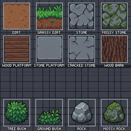 Create Pixel 2D Tile Map with Diverse Textures