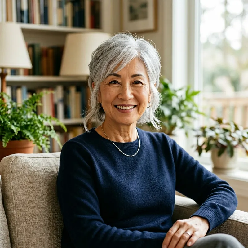 Distinctive Silver-Gray Pixie Haircut for Mature Woman Distinctive Silver-Gray Pixie Haircut for Mature Woman