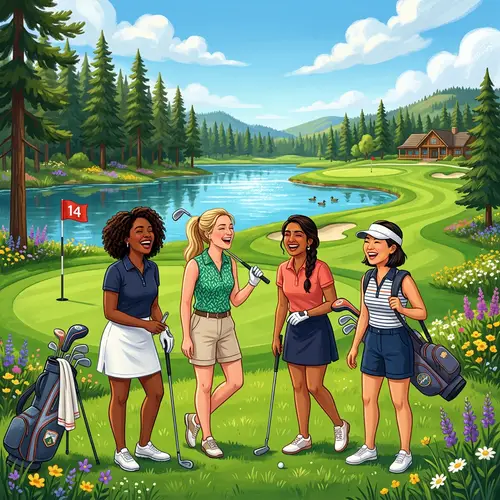 Joyful Golf Course Experience with Friends