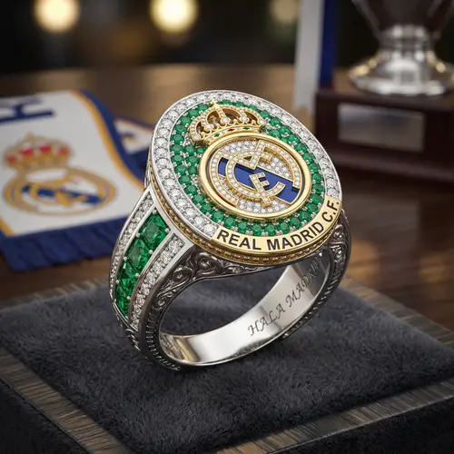 3D Emerald Ring Design Inspired by Real Madrid