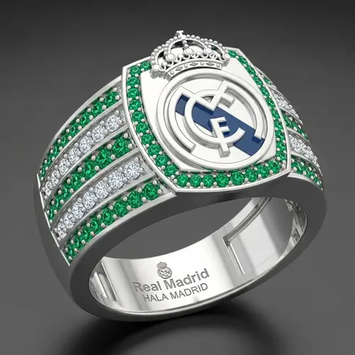 3D Emerald Ring Design Inspired by Real Madrid