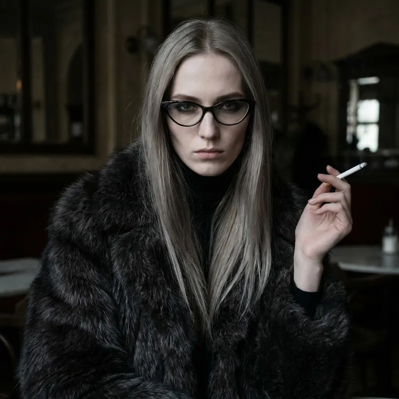 Sinister Beauty: Mysterious Young Woman