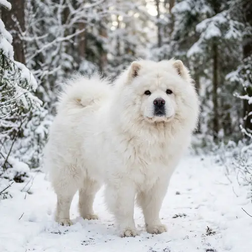 Adorable Chochow Dog with Distinctive Double Coat | Snowball-Like Appearance