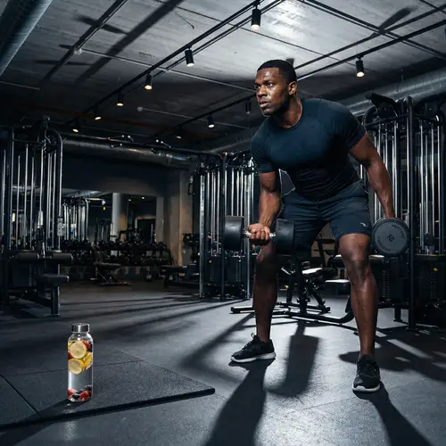 Determined Athletic African American Man | Gym Workout