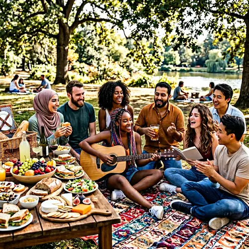 Enchanting Picnic with Diverse Americans | 8k Real-Life Scene