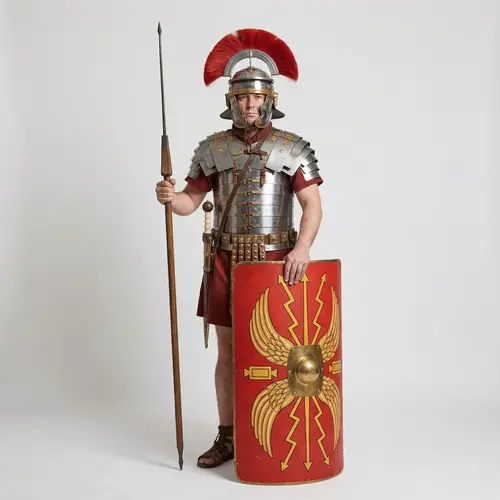 Imposing Roman Centurion in Full Armor