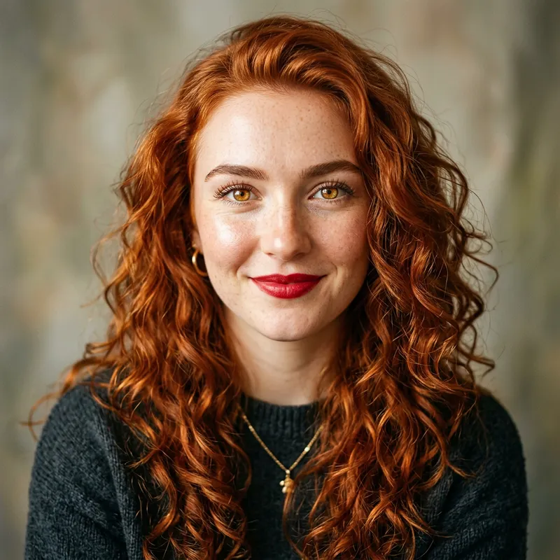 Vibrant Young Woman Portrait with Red Hair
