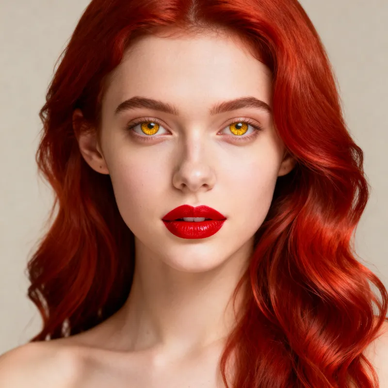 Vibrant Young Woman Portrait with Red Hair