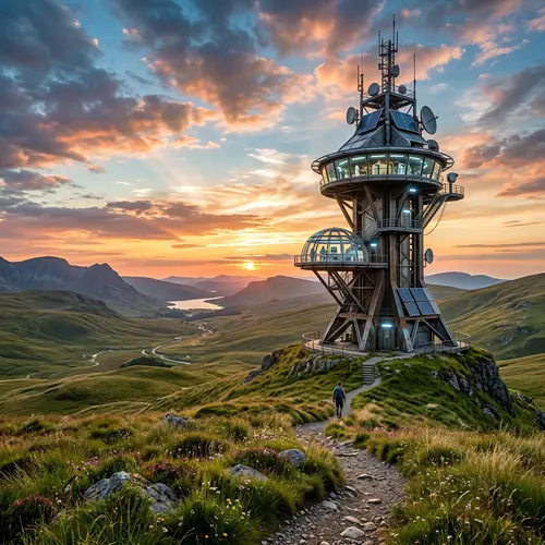 Futuristic Watch Tower in the Grass - Ultra Realistic HDR Masterpiece