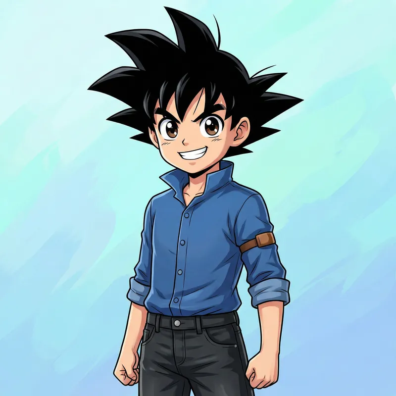 Blue Anime Boy Avatar - South Asian Style Blue Anime Boy Avatar - South Asian Style