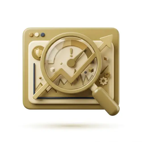 3D Risk Assessment Icon on White Background