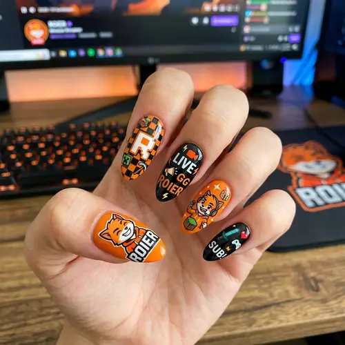 Roier Streamer Inspired Nail Art