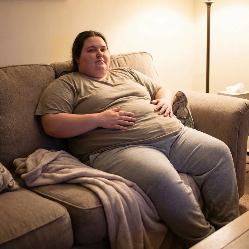 Chubby Man Relaxing on Couch | Body Diversity Image