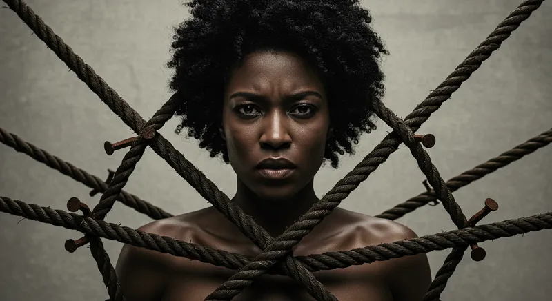 Starlit Binding: Afro-American Woman Display