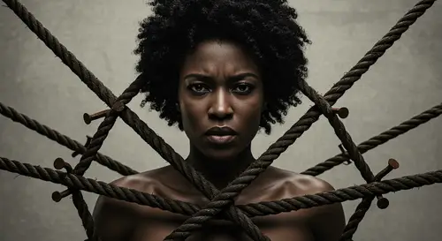 Starlit Binding: Afro-American Woman Display