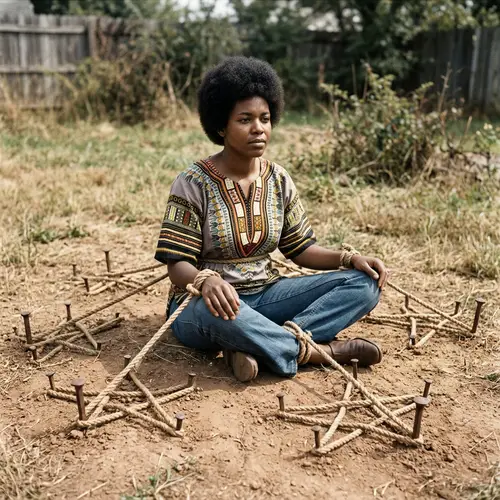 Starlit Binding: Afro-American Woman Display