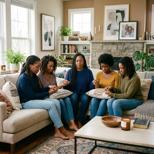 5 African American Women Praying Together