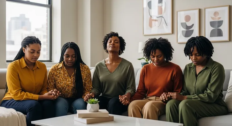 5 African American Women Praying Together