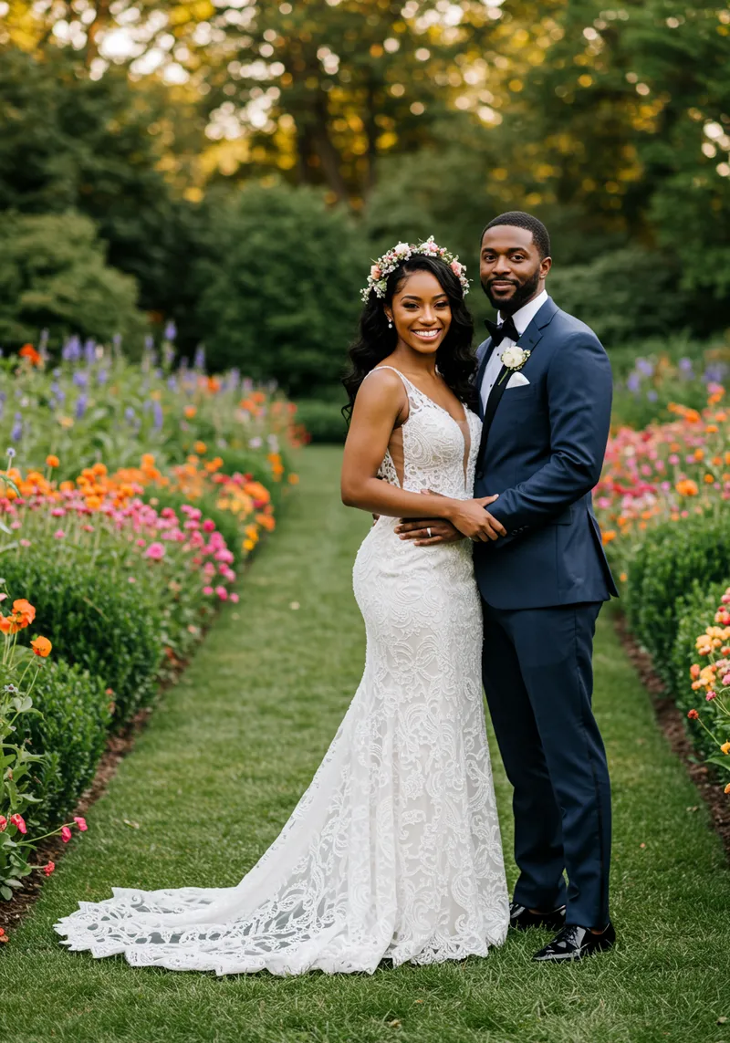 Stunning African American Wedding in a Garden