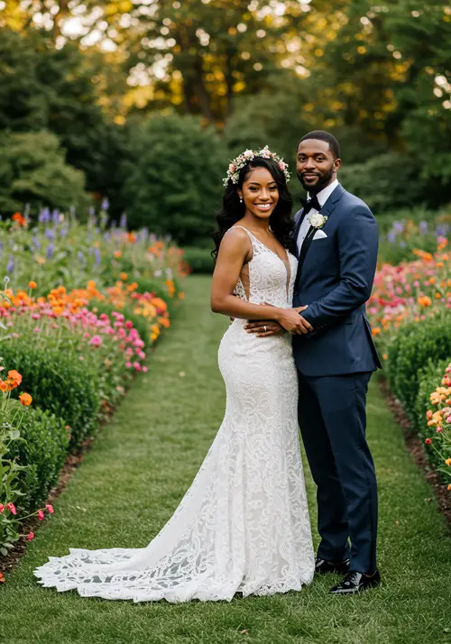 Stunning African American Wedding in a Garden