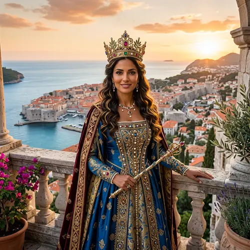 Beautiful Mediterranean Queen with Crown
