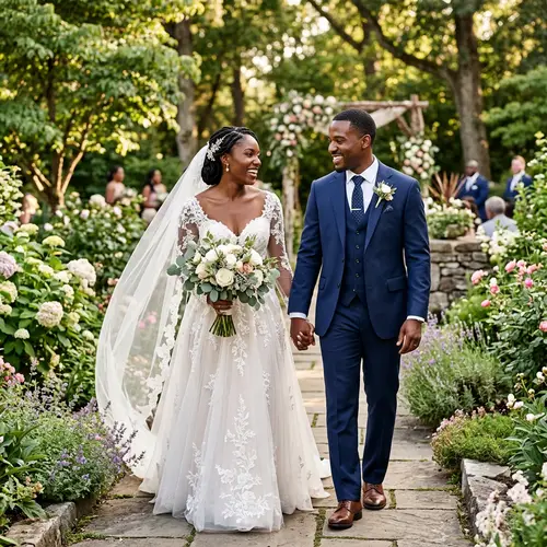 Stunning African American Wedding in a Garden