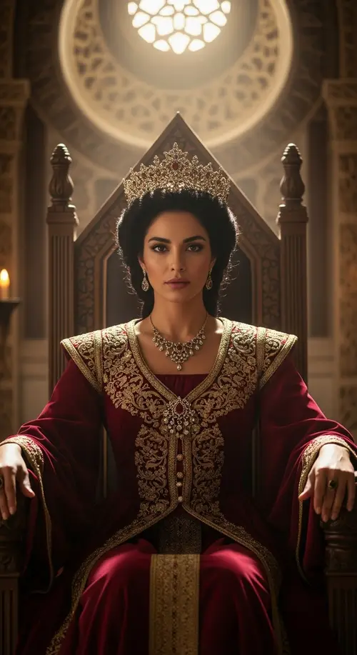 Beautiful Mediterranean Queen with Crown