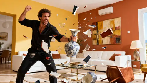 Mediterranean Man's Meltdown: Epic Room Destruction