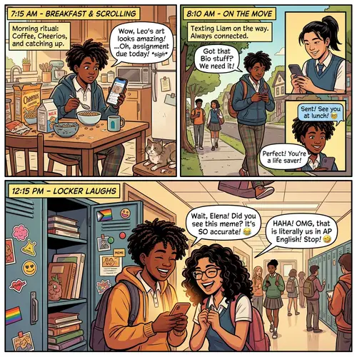 Gender-Diverse Senior Student's School Day: A Comic Strip Story