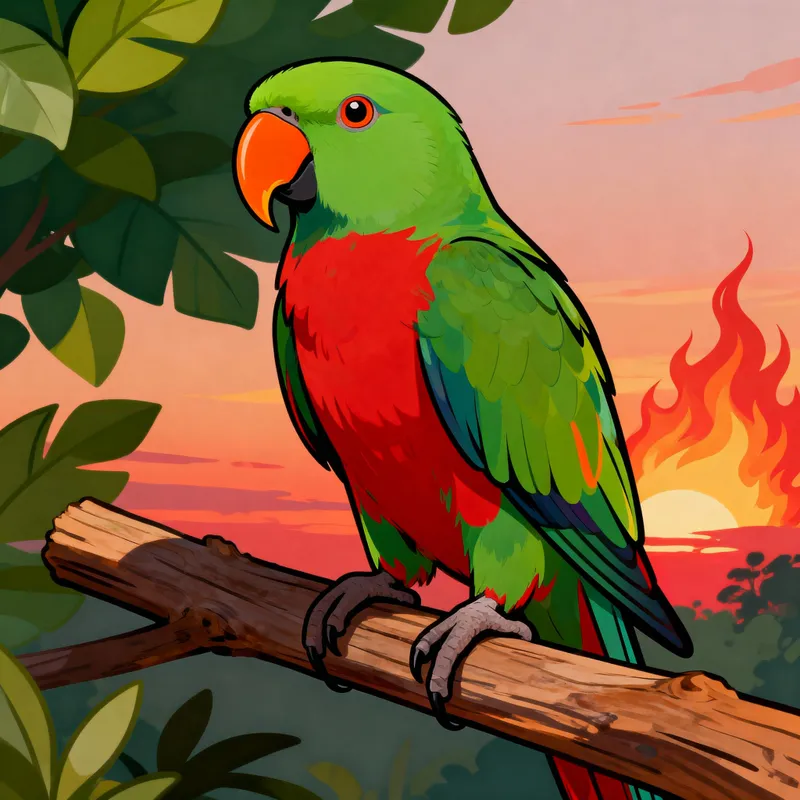 Vibrant Parrot Illustration - Colorful Art