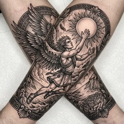 Icarus Tattoo Design | Myth-Inspired Flight Artwork