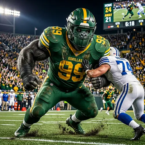 Athletic Gorilla as Football Lineman | Team Powerhouse Imagined